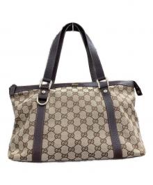 GUCCI（グッチ）の古着「トートバッグ　GUCCI　レディース　ベージュ　GGキャンバス」｜ベージュ