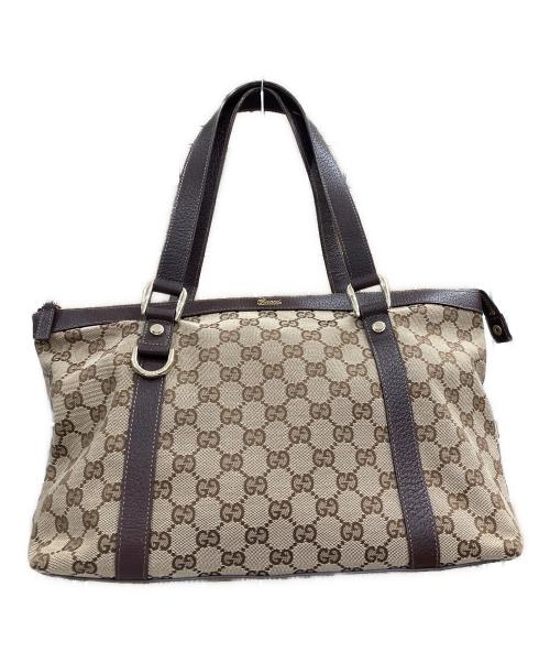 GUCCI（グッチ）GUCCI (グッチ) トートバッグ　GUCCI　レディース　ベージュ　GGキャンバス ベージュの古着・服飾アイテム