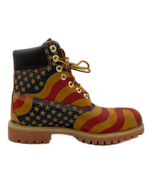 Timberland（ティンバーランド）Timberland (ティンバーランド) SUPREME (シュプリーム) レースアップブーツ　Timberland　Supreme　メンズ　ブラウン　保存袋・箱付　星条旗 ブラウン サイズ:8Mの古着・服飾アイテム