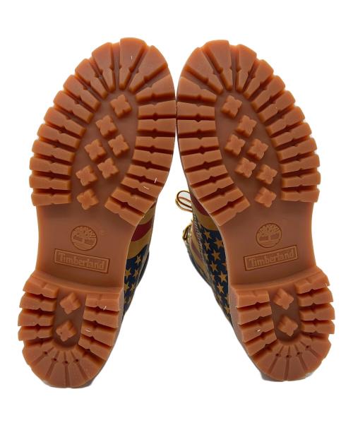 Timberland（ティンバーランド）Timberland (ティンバーランド) SUPREME (シュプリーム) レースアップブーツ　Timberland　Supreme　メンズ　ブラウン　保存袋・箱付　星条旗 ブラウン サイズ:8Mの古着・服飾アイテム