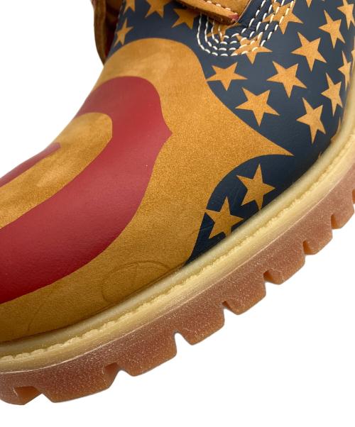 Timberland（ティンバーランド）Timberland (ティンバーランド) SUPREME (シュプリーム) レースアップブーツ　Timberland　Supreme　メンズ　ブラウン　保存袋・箱付　星条旗 ブラウン サイズ:8Mの古着・服飾アイテム