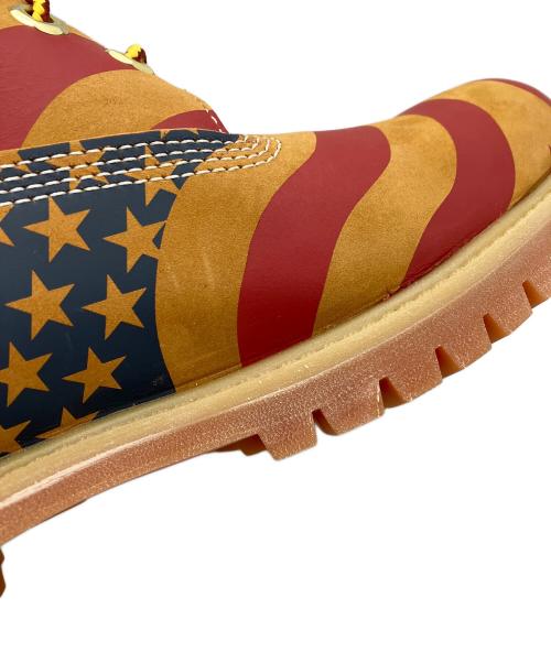 Timberland（ティンバーランド）Timberland (ティンバーランド) SUPREME (シュプリーム) レースアップブーツ　Timberland　Supreme　メンズ　ブラウン　保存袋・箱付　星条旗 ブラウン サイズ:8Mの古着・服飾アイテム