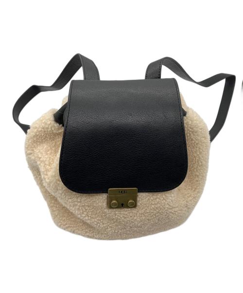 UGG（アグ）UGG (アグ) シープスキンリュック　UGG　ホワイト×ブラック ホワイト×ブラックの古着・服飾アイテム