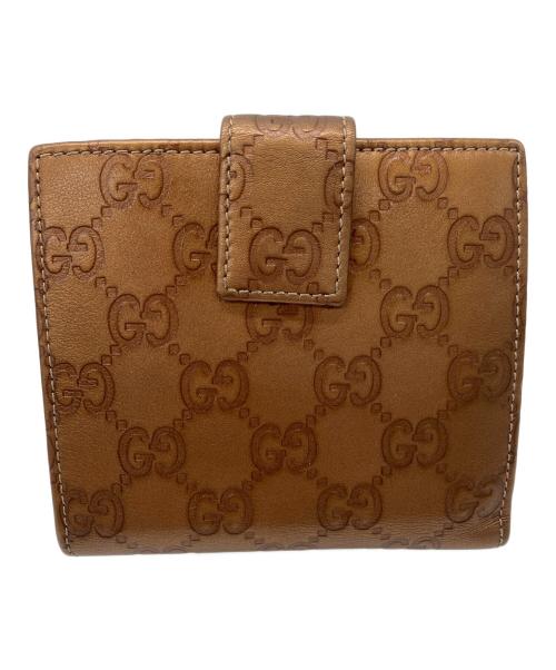 GUCCI（グッチ）GUCCI (グッチ) 2つ折り財布　GUCCI　箱付　ブラウン　GG柄 ブラウンの古着・服飾アイテム