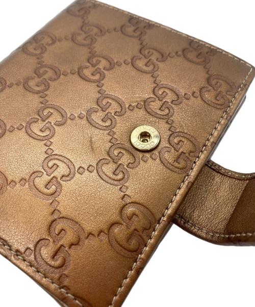GUCCI（グッチ）GUCCI (グッチ) 2つ折り財布　GUCCI　箱付　ブラウン　GG柄 ブラウンの古着・服飾アイテム