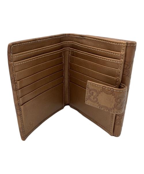 GUCCI（グッチ）GUCCI (グッチ) 2つ折り財布　GUCCI　箱付　ブラウン　GG柄 ブラウンの古着・服飾アイテム