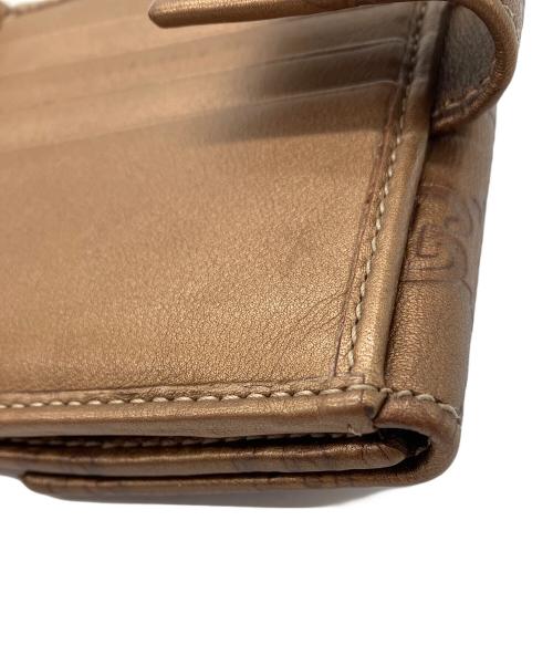 GUCCI（グッチ）GUCCI (グッチ) 2つ折り財布　GUCCI　箱付　ブラウン　GG柄 ブラウンの古着・服飾アイテム