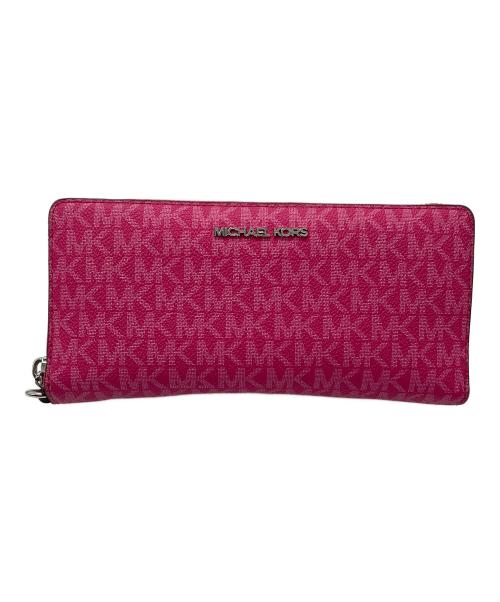 MICHAEL KORS（マイケル・コース）MICHAEL KORS (マイケル・コース) 長財布　シグネチャー　ピンクの古着・服飾アイテム