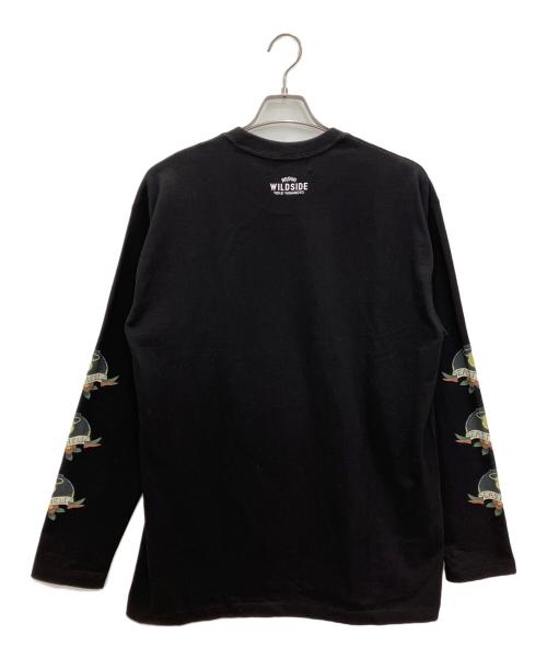 WILDSIDE BROSH（ワイルドサイドブロッシュ）WILDSIDE BROSH YOHJI YAMAMOTO (ヨウジヤマモト) 長袖カットソー　WILDSIDE BROSH　メンズ　ブラック　TATTOO Long Sleeve T-Shirt ブラック サイズ:4の古着・服飾アイテム
