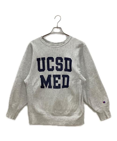 Champion REVERSE WEAVE（チャンピオン リバース ウィーブ）Champion REVERSE WEAVE (チャンピオン リバース ウィーブ) スウェット　Champion REVERSE WEAVE　メンズ　グレー　ダメージ有　刺繍タグ 90’s 古着 目付き グレー サイズ:Mの古着・服飾アイテム