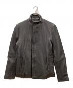 TORNADO MARTトルネードマート）の古着「シングルライダースジャケット　TORNADO MART　メンズ　ブラック　ラムレザー」｜ブラック