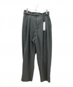 ATTACHMENTアタッチメント）の古着「PE CONPACT TWILL BELTED TAPERED FIT TROUSERS　ATTACHMENT　メンズ　グレー　タグ付」｜グレー