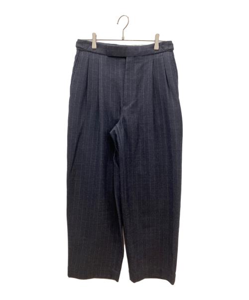 MARKA（マーカ）MARKA (マーカ) オフィサーパンツ 2タックワイド　MARKA　メンズ　ネイビー　ストライプ ネイビー サイズ:1の古着・服飾アイテム