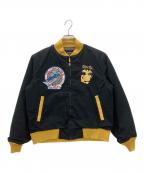 Buzz Rickson’sバズリクソンズ）の古着「スーベニールツアージャケット　Buzz Rickson’s　メンズ　ブラック×イエロー　袖口穴有」｜ブラック×イエロー