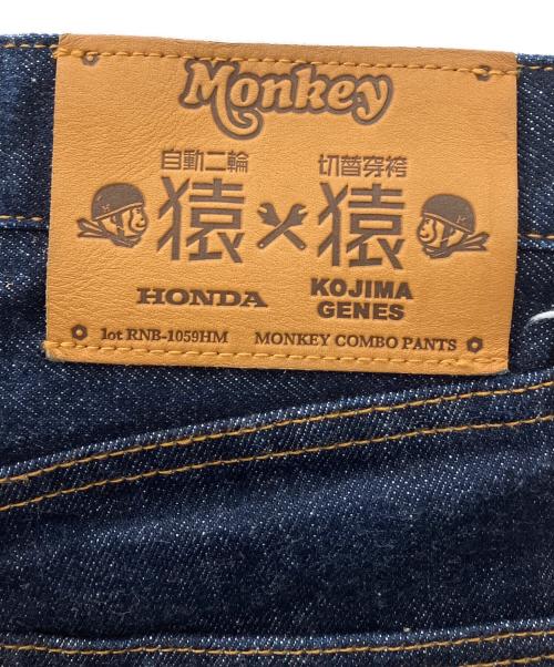 KOJIMA GENES（コジマジーンズ）KOJIMA GENES (コジマジーンズ) HONDA (ホンダ) 切替デニムパンツ　KOJIMA GENES　HONDA　メンズ　インディゴ　ストライプ　裏刺繍 インディゴ サイズ:34の古着・服飾アイテム