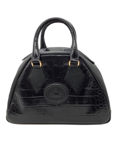 Vivienne Westwood（ヴィヴィアンウエストウッド）Vivienne Westwood (ヴィヴィアンウエストウッド) ミニボストンバッグ　ELITE　レザー　ブラック ブラックの古着・服飾アイテム