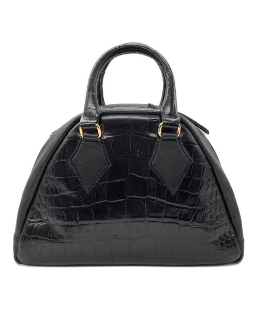 Vivienne Westwood（ヴィヴィアンウエストウッド）Vivienne Westwood (ヴィヴィアンウエストウッド) ミニボストンバッグ　ELITE　レザー　ブラック ブラックの古着・服飾アイテム