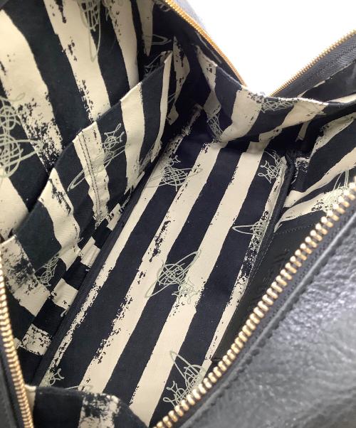 Vivienne Westwood（ヴィヴィアンウエストウッド）Vivienne Westwood (ヴィヴィアンウエストウッド) ミニボストンバッグ　ELITE　レザー　ブラック ブラックの古着・服飾アイテム