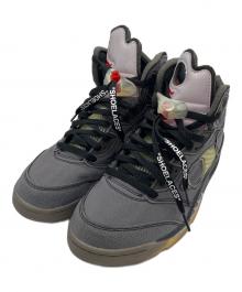 NIKE×OFFWHITE（ナイキ×オフホワイト）の古着「ハイカットスニーカー　NIKE　OFFWHITE　メンズ　グレー　AIR JORDAN 5 RETRO SP」｜グレー