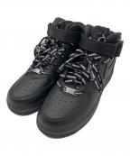 NIKE×SUPREMEナイキ×シュプリーム）の古着「ハイカットスニーカー　NIKE　Supreme　メンズ　ブラック　AIR FORCE 1 MID "BLACK’’　箱あり」｜ブラック