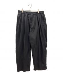 COOTIE PRODUCTIONS（クーティープロダクツ）の古着「ツータックワイドスラックス　ブラック」｜ブラック