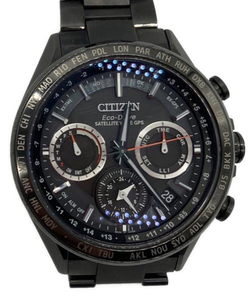 CITIZEN（シチズン）CITIZEN (シチズン) 腕時計　CITIZEN　アテッサ　電波ソーラー　動作確認済み　ブラック　SSブレスレット ブラックの古着・服飾アイテム