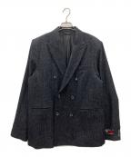 DAIRIKUダイリク）の古着「ダブル テーラードジャケット　DAIRIKU　メンズ　ブラック　Check Tweed Double Tailored Jacket　」｜ブラック
