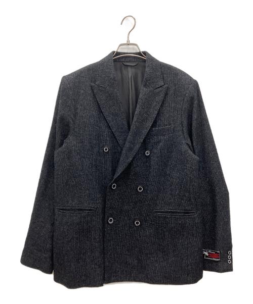 DAIRIKU（ダイリク）DAIRIKU (ダイリク) ダブル テーラードジャケット　DAIRIKU　メンズ　ブラック　Check Tweed Double Tailored Jacket　 ブラック サイズ:Lの古着・服飾アイテム
