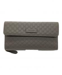 GUCCI（グッチ）の古着「長財布　GUCCI　グッチシマ　角スレ有　グレー」｜グレー