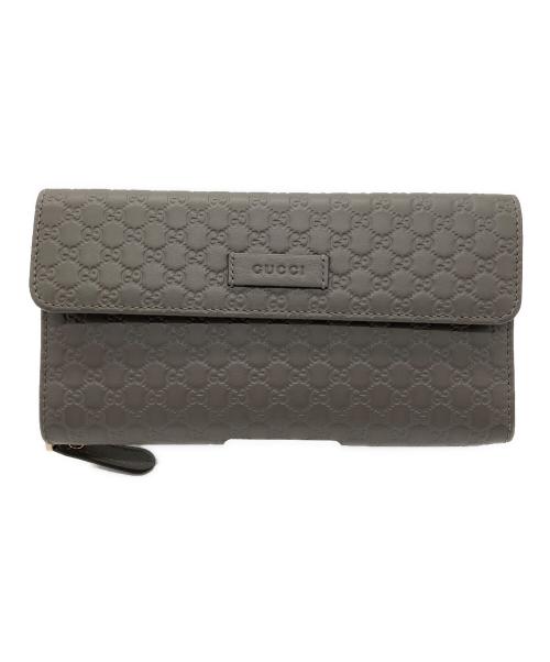 GUCCI（グッチ）GUCCI (グッチ) 長財布　GUCCI　グッチシマ　角スレ有　グレー グレーの古着・服飾アイテム