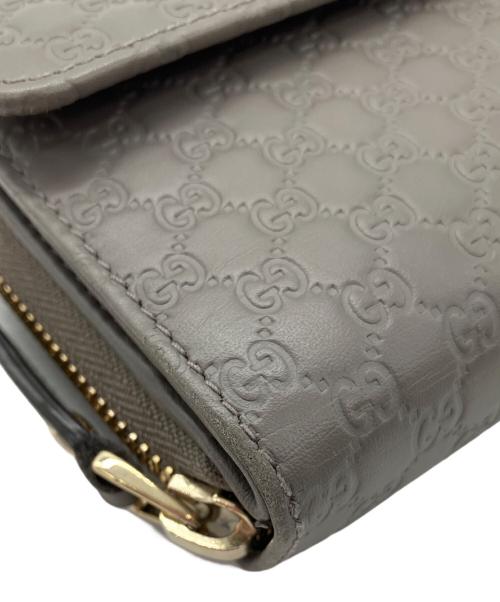 GUCCI（グッチ）GUCCI (グッチ) 長財布　GUCCI　グッチシマ　角スレ有　グレー グレーの古着・服飾アイテム