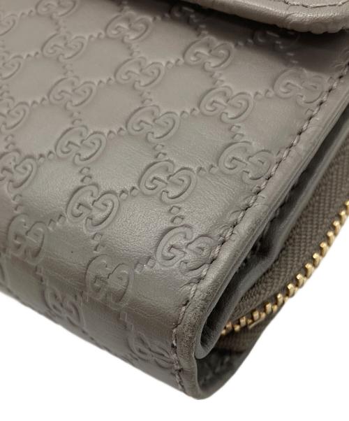 GUCCI（グッチ）GUCCI (グッチ) 長財布　GUCCI　グッチシマ　角スレ有　グレー グレーの古着・服飾アイテム