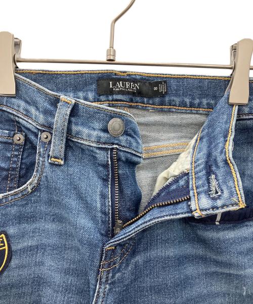 LAUREN RALPH LAUREN（ローレンラルフローレン）LAUREN RALPH LAUREN (ローレンラルフローレン) パッチワークデニムパンツ　LAUREN RALPH LAUREN　レディース　インディゴ インディゴ サイズ:00の古着・服飾アイテム