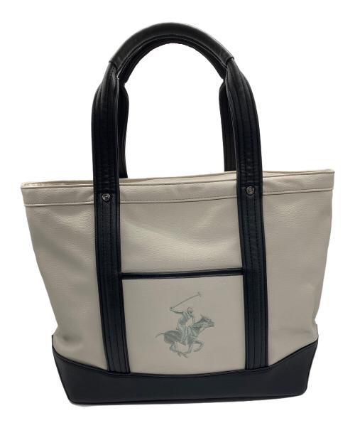 BEVERLY HILLS POLO CLUB（ビバリーヒルズポロクラブ）BEVERLY HILLS POLO CLUB (ビバリーヒルズポロクラブ) トートバッグ グレージュ×ブラックの古着・服飾アイテム