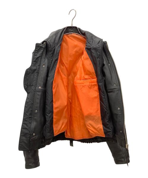 YELLOW CORN（イエローコーン）YELLOW CORN (イエローコーン) ライナー付きレザーライダースジャケット ブラック サイズ:Lの古着・服飾アイテム