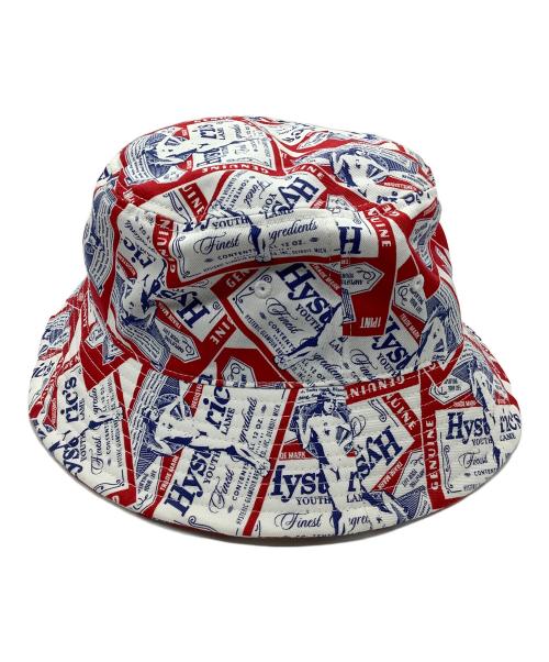 Hysteric Glamour（ヒステリックグラマー）Hysteric Glamour (ヒステリックグラマー) LABEL柄バケットハット ホワイト×レッドの古着・服飾アイテム
