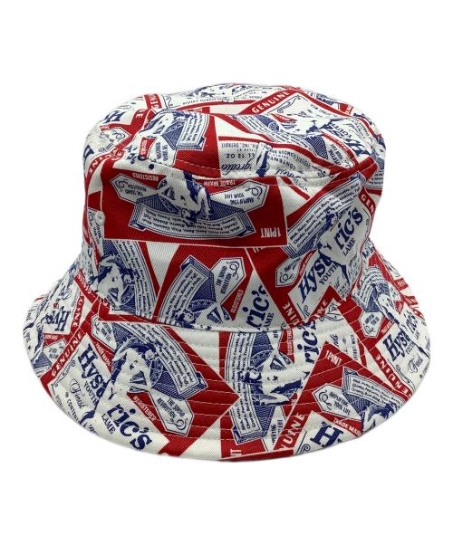 Hysteric Glamour（ヒステリックグラマー）Hysteric Glamour (ヒステリックグラマー) LABEL柄バケットハット ホワイト×レッドの古着・服飾アイテム