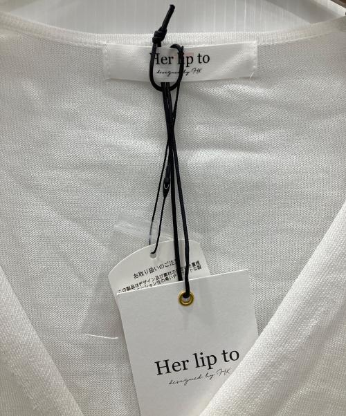 HER LIP TO（ハーリップトゥ）HER LIP TO (ハーリップトゥ) 薄手カーディガン ホワイト サイズ:Mの古着・服飾アイテム