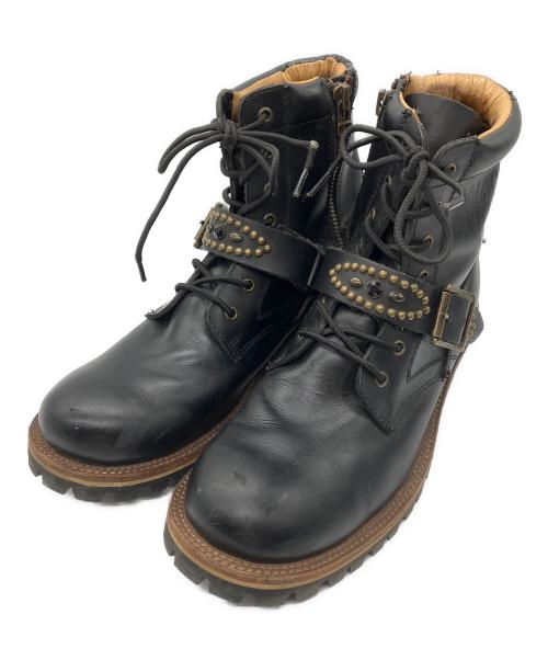 JACKROSE（ジャックローズ）JACKROSE (ジャックローズ) SLOW WEAR LION (スローウェアライオン) サイドジップブーツ OB8593JCS ブラック サイズ:Lの古着・服飾アイテム