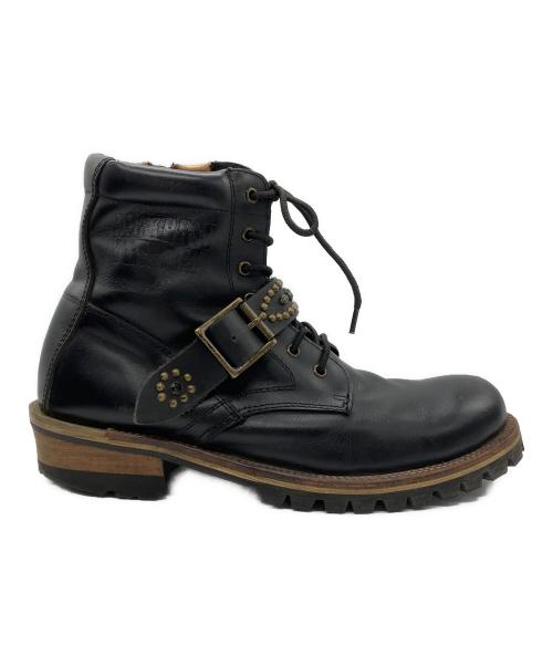 JACKROSE（ジャックローズ）JACKROSE (ジャックローズ) SLOW WEAR LION (スローウェアライオン) サイドジップブーツ OB8593JCS ブラック サイズ:Lの古着・服飾アイテム