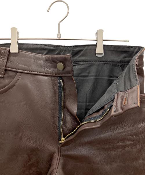 VANSON（バンソン）VANSON (バンソン) レザーパンツ ブラウン サイズ:SIZE 83.5cm (W33)の古着・服飾アイテム