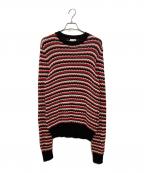 Saint Laurent Parisサンローランパリ）の古着「薄手ニット」｜レッド×ブラック