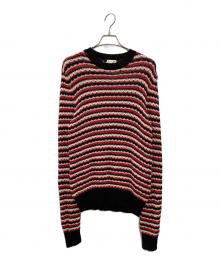 Saint Laurent Paris（サンローランパリ）の古着「薄手ニット」｜レッド×ブラック