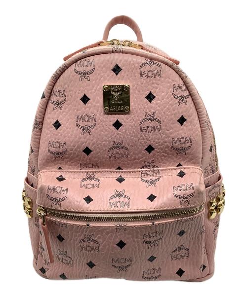 MCM（エムシーエム）MCM (エムシーエム) スタッズリュック ピンクの古着・服飾アイテム
