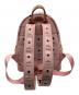 MCM (エムシーエム) スタッズリュック ピンク：20000円