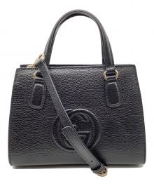 GUCCI（グッチ）の古着「インターロッキングG2WAYバッグ 607722」｜ブラック