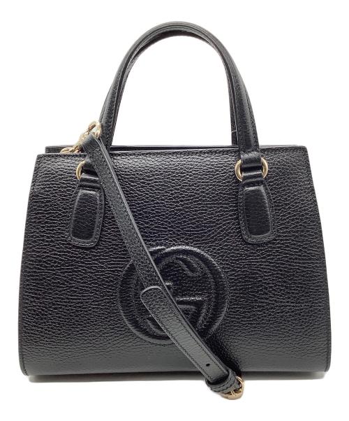 GUCCI（グッチ）GUCCI (グッチ) インターロッキングG2WAYバッグ 607722 ブラックの古着・服飾アイテム