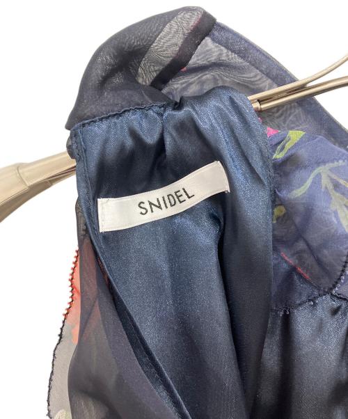 Snidel（スナイデル）Snidel (スナイデル) バックリボンシフォンワンピース ネイビー サイズ:1の古着・服飾アイテム