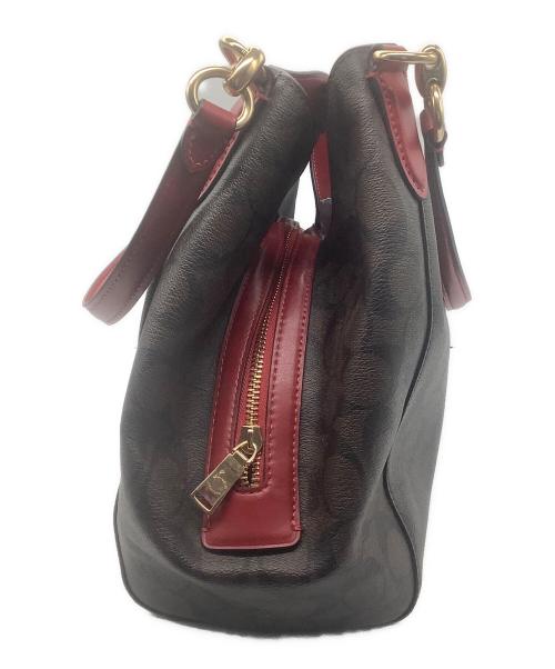 COACH（コーチ）COACH (コーチ) ハンドバッグ シグネチャー 80298 レッド×ブラウンの古着・服飾アイテム