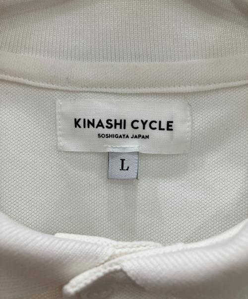 KINASHI CYCLE（キナシサイクル）KINASHI CYCLE (キナシサイクル) 半袖ポロシャツ　プロゴルファー猿コラボ ホワイト サイズ:Lの古着・服飾アイテム